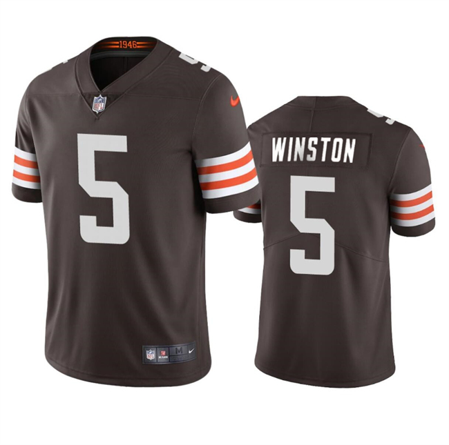 Men's Cleveland Browns #5 Jameis Winston Brown Vapor Limited Stitched Football Jersey